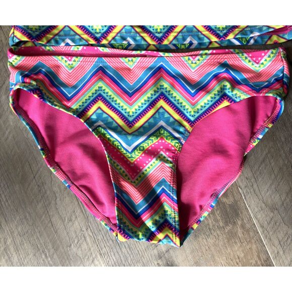 Justice Girl's Size 14 Neon Tankini Swimsuit - Picture 4 of 6